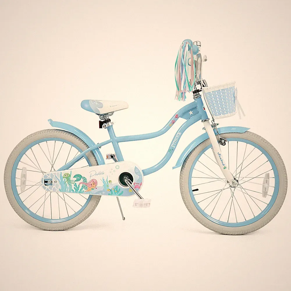 20 Inch Girls Bike, Kids Bicycle with Removable Basket, Streamers, Hand Brake