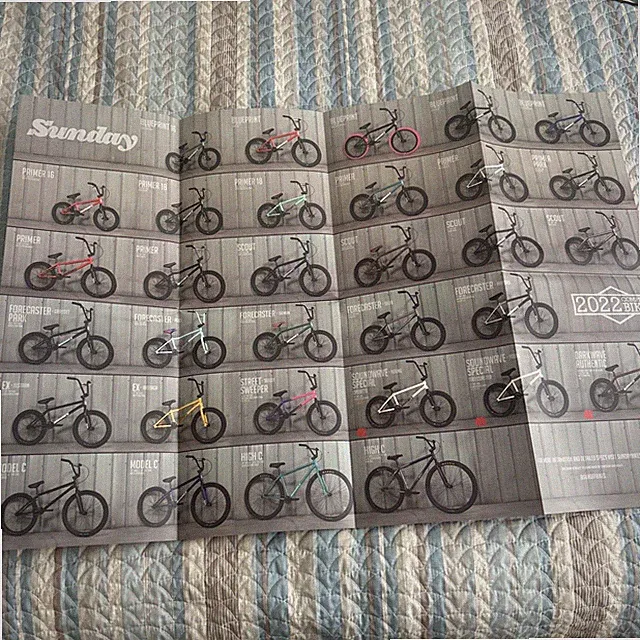 2022 Complete BMX Bike Poster Sunday BMX Bikes Brett Silva Poster BMX Bikes Odys