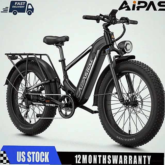 26" Fat Tire Electric Bike for Adults 1800W Peak Off-Road Mountain Hunting Bike