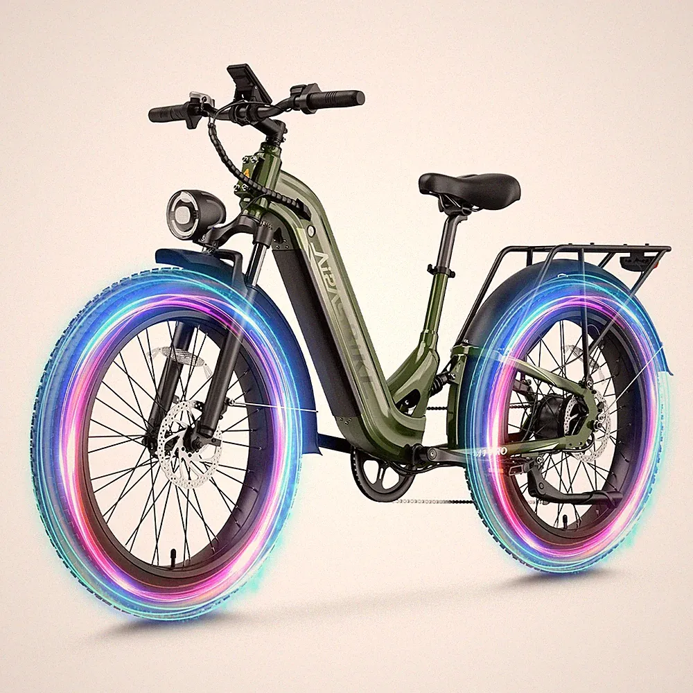Aipas 26" Ebikes Step-Thru Commuter E-City Bike 1800W 48V 17.5Ah Electric Bike