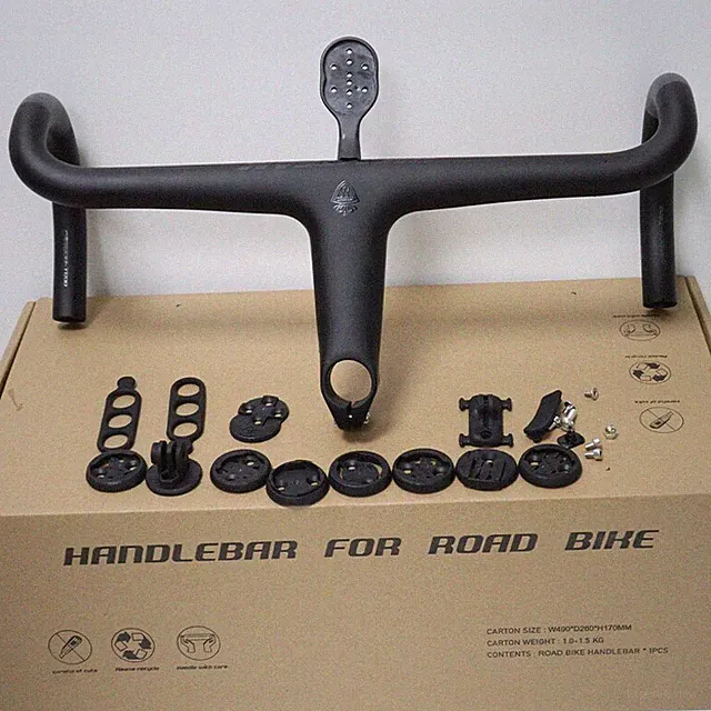 Carbon Fiber Road Bike Integrated Handlebar 400/420/440mm with Computer Bracket