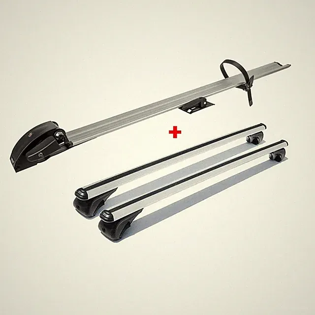 Cross Bar Pro Bike Carrier Set Roof Rail Mount Rack Luggage Aluminum 59" Silver