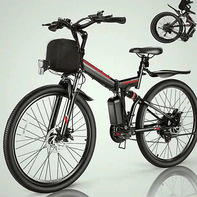 Electric Bike 26" Folding Bicycle 500W City Commuter Mountain E-bike 48V Battery