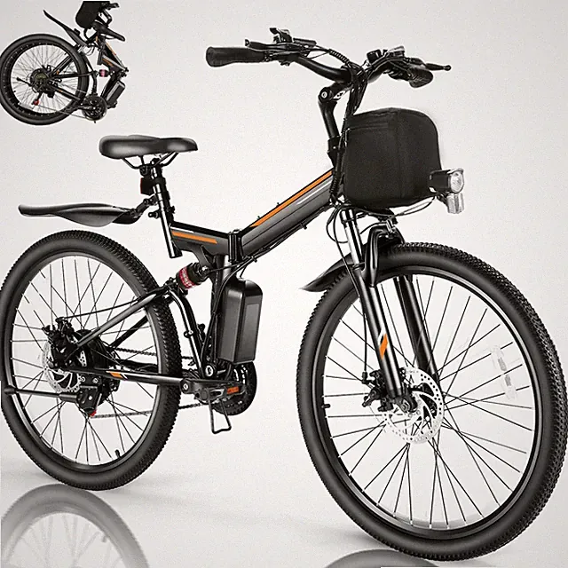 Electric Bike 26" Folding Bicycle 500W City Commuter Mountain Ebike 48V Battery^