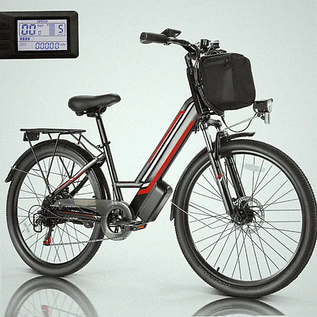 Electric Bike 26In 500W Low-Step Thru Bike Cruiser Bicycle City Commuter E-Bike
