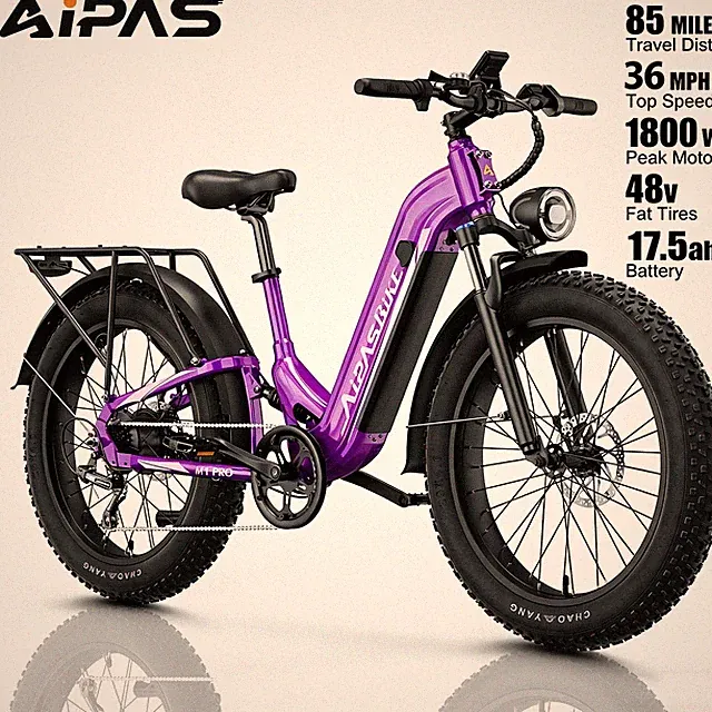 M1 Pro Electric Bike for Adults 1800W 26 inch Fat Tire 48V 17.5AH 7 Speed Ebike