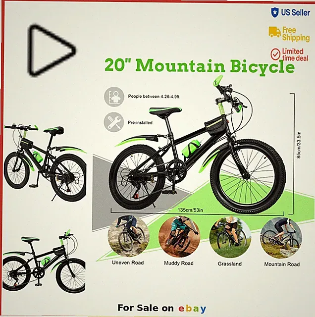 Mountain Bike 20 Inch 7 Speeds Adjustable Height Kid Bicycle for Boys Girls