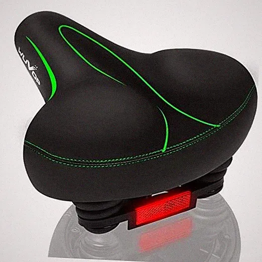 Oversized Bike Seat, Wide Bicycle Seat for Women Men Comfort, Black/Green
