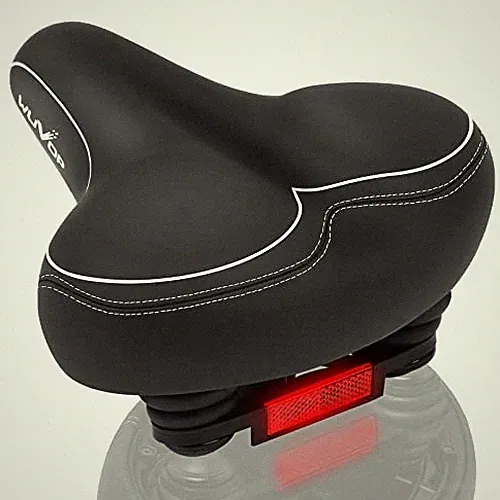 Oversized Bike Seat, Wide Bicycle Seat for Women Men Comfort, Black/White