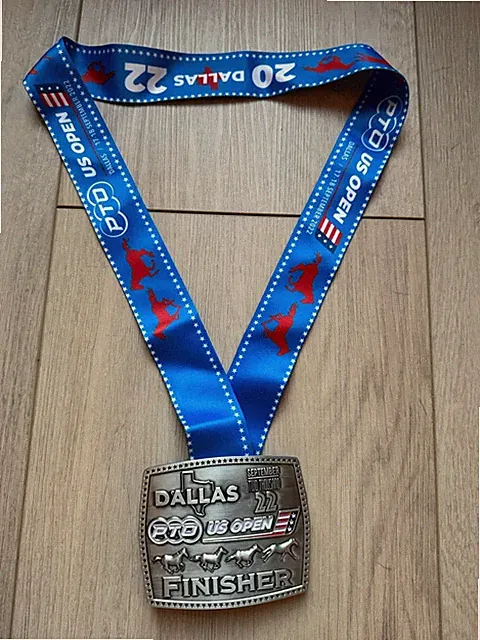 PTO US OPEN Finisher Medal 2022 Triathlon Swim Bike Run Professional Triathlete