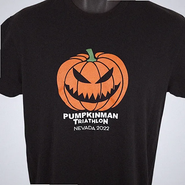 Pumpkinman Triathlon T Shirt Mens Size Medium Black 2022 Olympic Sprint Aquabike