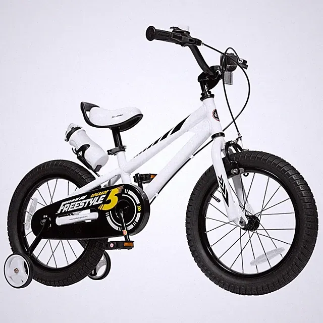 RoyalBaby Freestyle Outdoor Kid's Bicycle with Training Wheels, 16 Inch, White