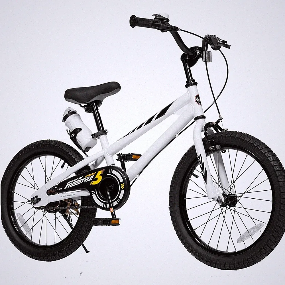 RoyalBaby Freestyle Outdoor Kid's Sporty Bicycle with Kickstand, 18 Inch, White
