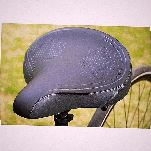 Wide Bike Seat - Comfortable Large Electric Bike Black 11.1" Steel Springs